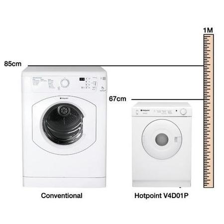 Refurbished Hotpoint V4D01P Compact Freestanding Vented 4KG Tumble Dryer White