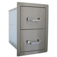 Refurbished Beefeater Outdoor BBQ Kitchen Double Drawers - Stainless Steel