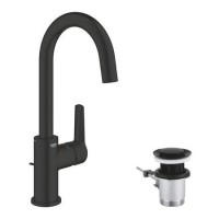 ONLY OPENED - Grohe Start QuickFix Mono Basin Mixer Tap with Waste - Matt Black