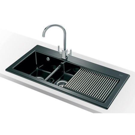 Franke MTK651RBKDP Mythos Ceramic Sink and Tap Designer Pack in Black - RHD