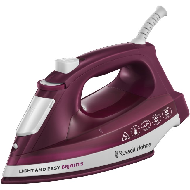 Russell Hobbs 24820 2400W Light & Easy Brights Steam Iron - Mulberry