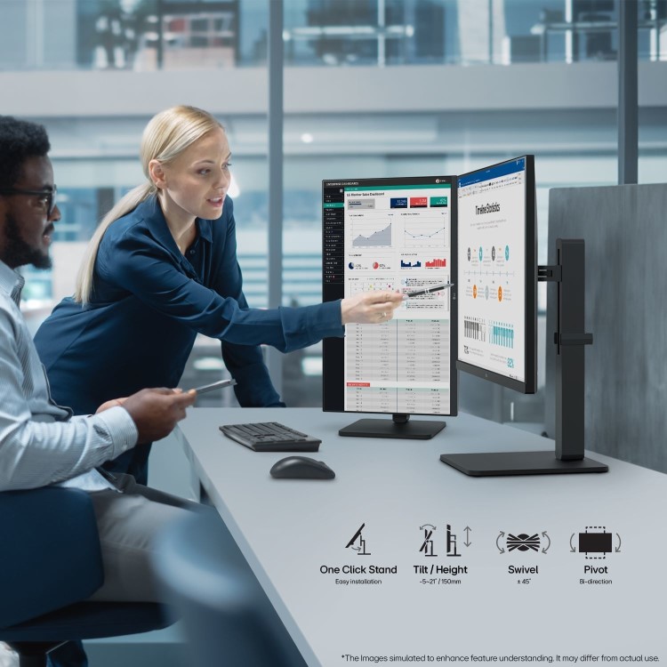 LG 24BA450 24" IPS Full HD 100Hz Height-Adjustable Monitor