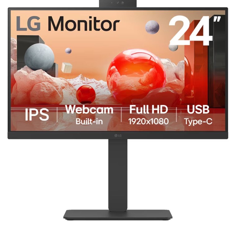 LG 24BA850-B 24" IPS Full HD 100Hz Height Adjustable Webcam Monitor