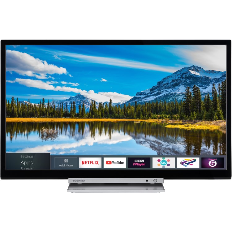 Refurbished Toshiba 24" 720p HD Ready LED Freeview Play Smart TV with Built In DVD Player