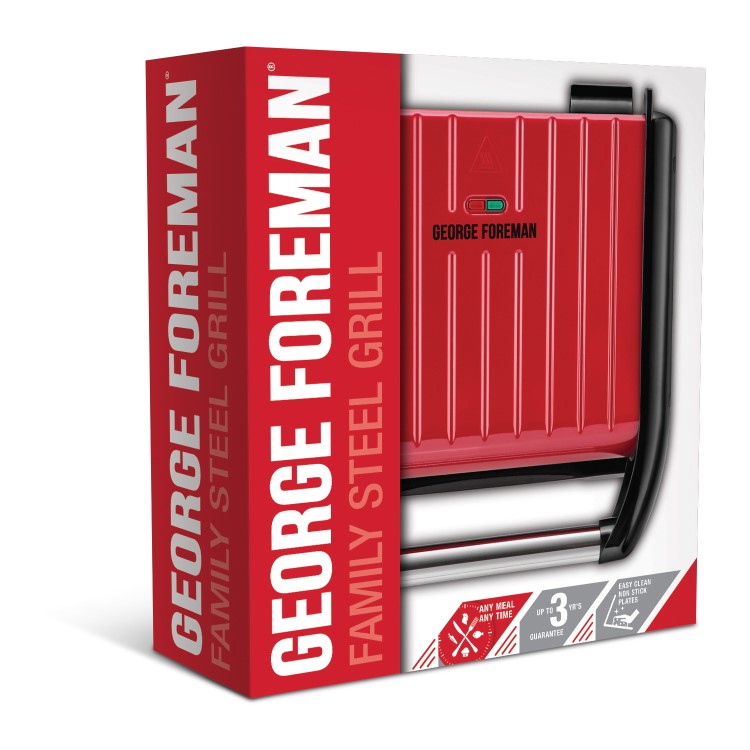 George Foreman 25040 Family-sized 5 Portion Health Grill - Red