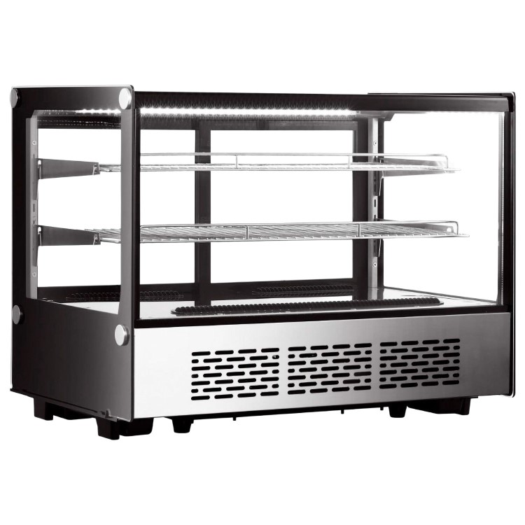 Refurbished Hamoki iMT-160F Glass Display Refrigerated Countertop Food and Drink Chiller160ltr Square Front
