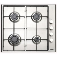 Beko HIZG64120SX 58cm Wide Four Burner Gas Hob Stainless Steel
