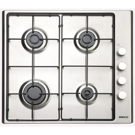 Beko HIZG64120SX 58cm Wide Four Burner Gas Hob Stainless Steel