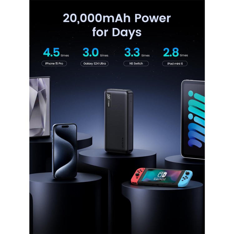 UGREEN 20000mAh PD 20W Power Bank - Black
