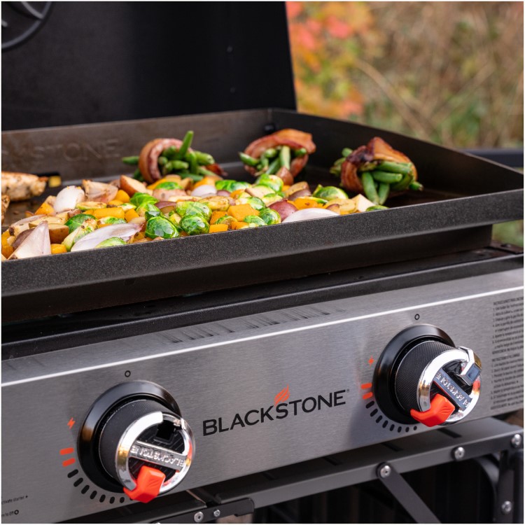 Blackstone 22 Inch 2 Burner Tabletop Gas Plancha Griddle with Hood