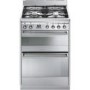 Smeg Concert 60cm Dual Fuel Cooker with Double Oven - Stainless Steel