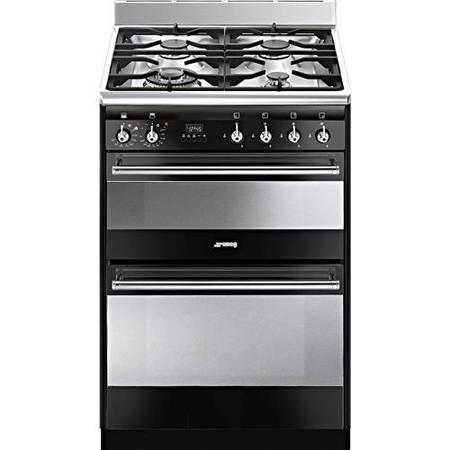 Smeg SUK62MBL8 Concert 60cm Double Oven Dual Fuel Cooker - Black