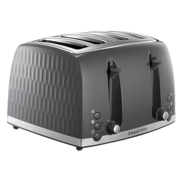 Russell Hobbs 26073 Honeycomb 4 Slice Toaster - Grey