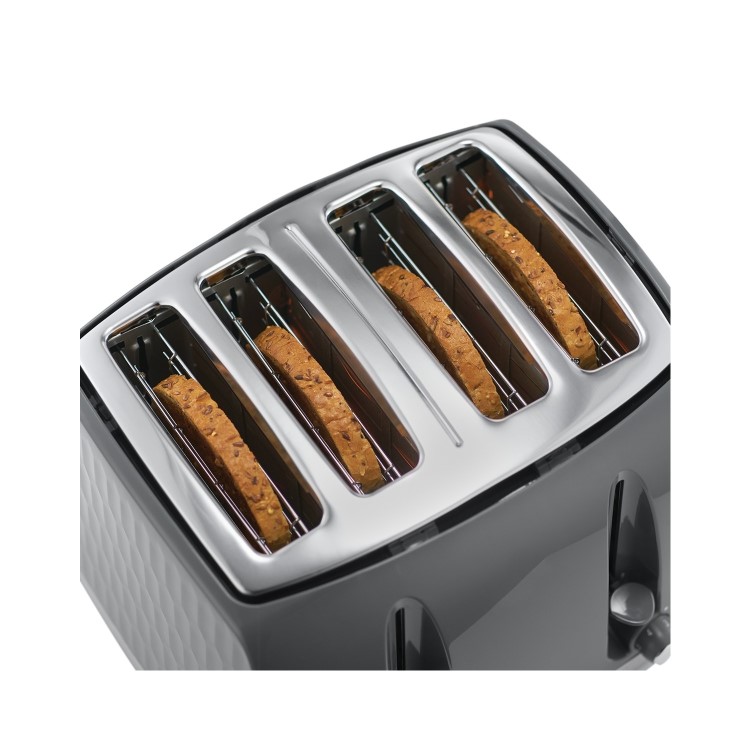 Russell Hobbs 26073 Honeycomb 4 Slice Toaster - Grey