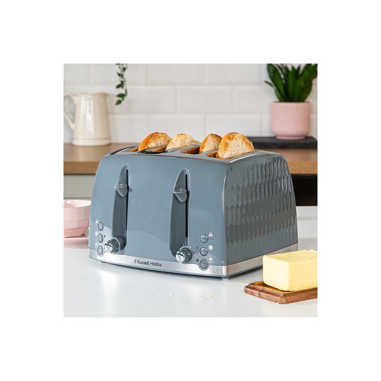 Russell Hobbs 26073 Honeycomb 4 Slice Toaster - Grey
