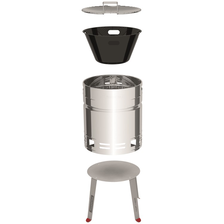 Tramontina Beer Barrel Charcoal BBQ Grill - Stainless Steel 