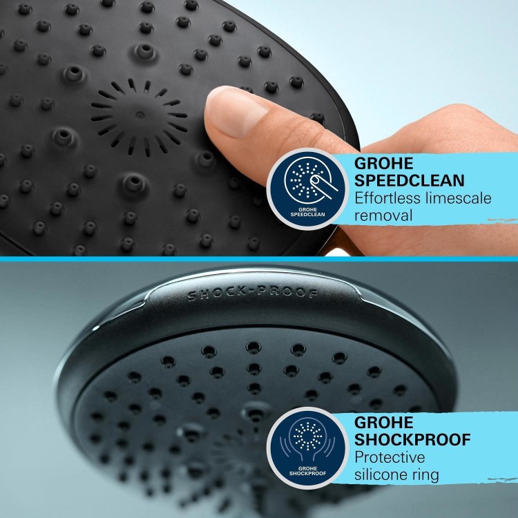 GRADE A1 - GROHE QuickFix Chrome Vitalio Comfort 250 Shower System with Thermostat for Wall Mounting