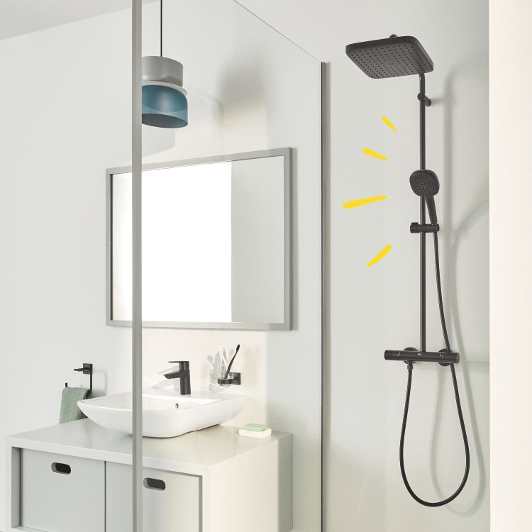 ONLY OPENED - GROHE QuickFix Vitalio Comfort 250 Shower System with Thermostat Wall Mounting