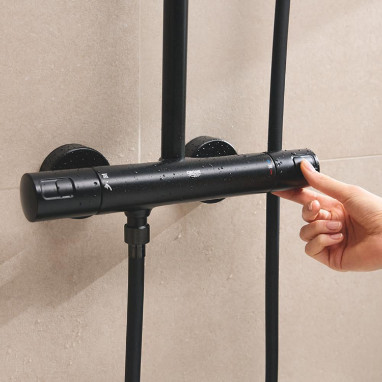 ONLY OPENED - GROHE QuickFix Vitalio Comfort 250 Shower System with Thermostat Wall Mounting