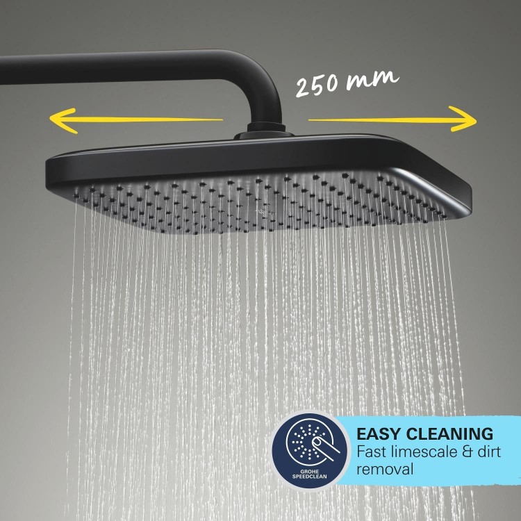 ONLY OPENED - GROHE QuickFix Vitalio Comfort 250 Shower System with Thermostat Wall Mounting