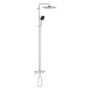 ONLY OPENED - Chrome Exposed square shower with spout