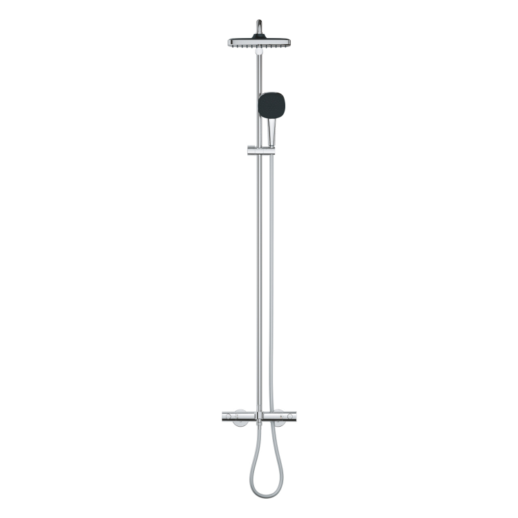ONLY OPENED - Chrome Exposed square shower with spout