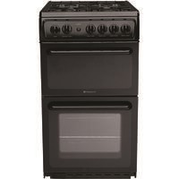 Hotpoint HAG51K 50cm Twin Cavity Gas Cooker Black