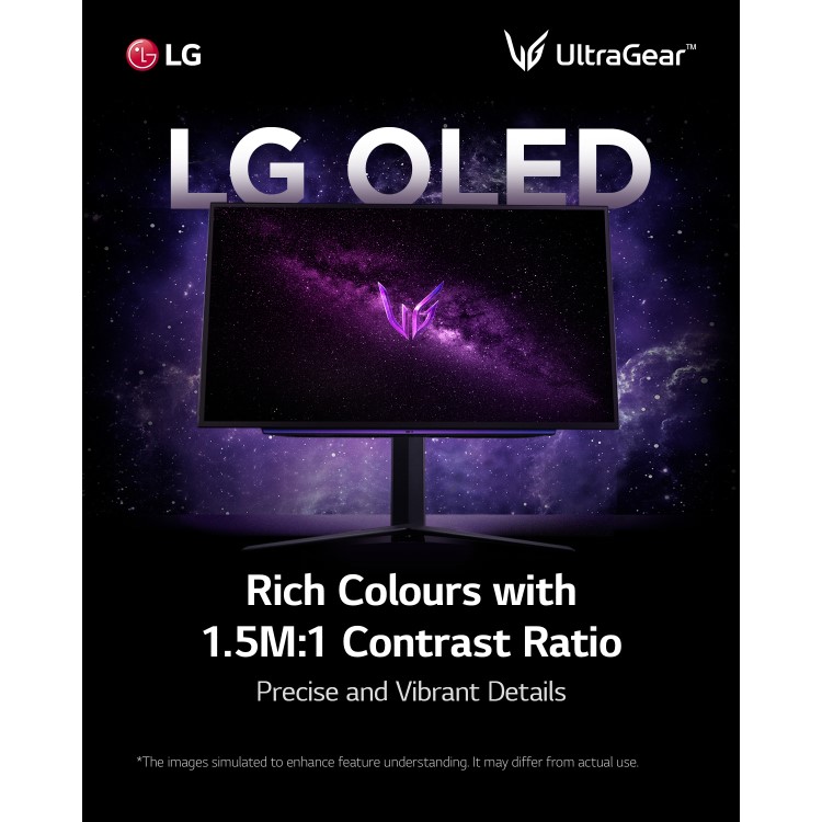 LG UltraGear 27GR95QE 27" OLED QHD 240Hz 0.03ms FreeSync Gaming Monitor