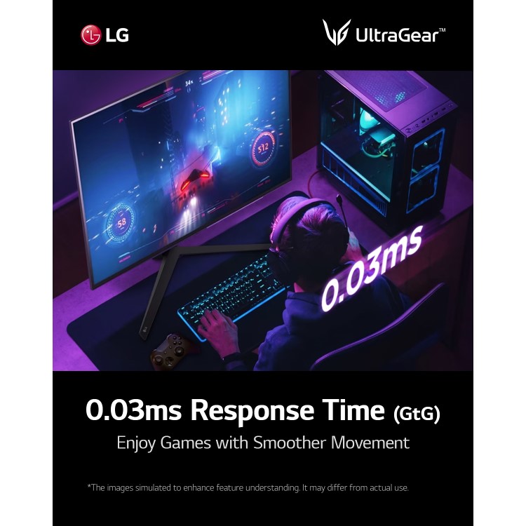 LG UltraGear 27GR95QE 27" OLED QHD 240Hz 0.03ms FreeSync Gaming Monitor