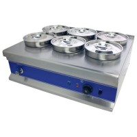 Hamoki BM-6x4 Bain Marie With 6 Round Pots 6 x 4ltr and Drain Tap. 13 Amp Plug In