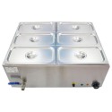 A2/291008 Refurbished Hamoki BM-V4 Bain Marie 6 x 1/3 GN Pan & Lids 150mm Deep Wet Heat