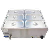 Refurbished Hamoki BM-V4 Bain Marie 6 x 1/3 GN Pan & Lids 150mm Deep Wet Heat