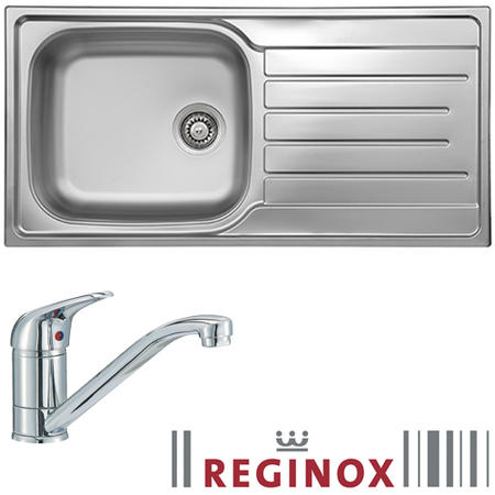Reginox DAYTONA/MIAMI Daytona Reversible 1 Bowl Stainless Steel Sink & Miami Chrome Tap Pack