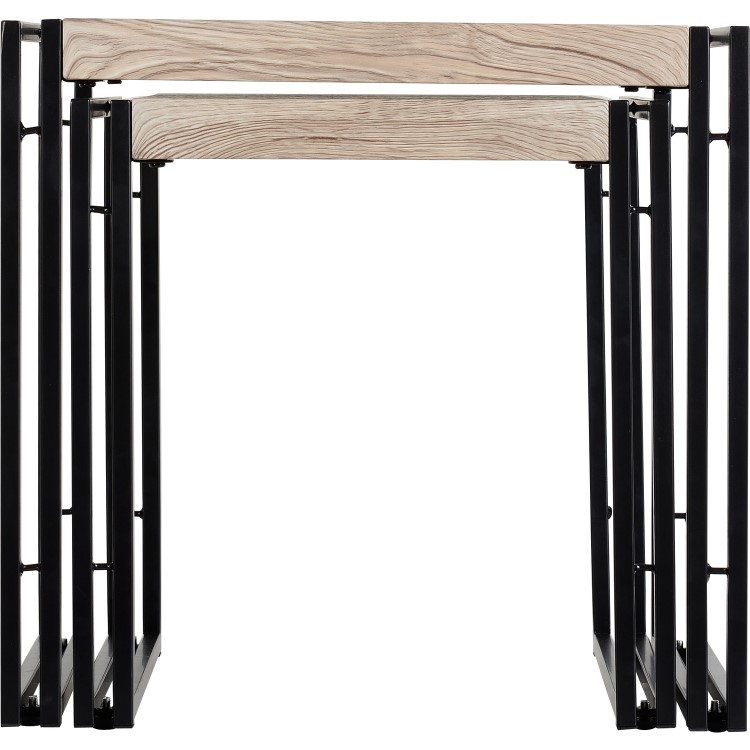 Warwick Nest of 2 Tables - Oak Effect and Metal