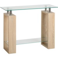 Seconique Milan Console Table in Sonoma Oak Effect and Glass