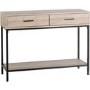 Warwick Console Table in Oak and Metal with 2 Drawers
