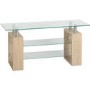 Milan TV Unit in Oak Effect with Glass Shelves - TV's up to 48"