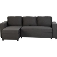 Seconique Dora Corner Sofa Bed in Dark Grey Fabric
