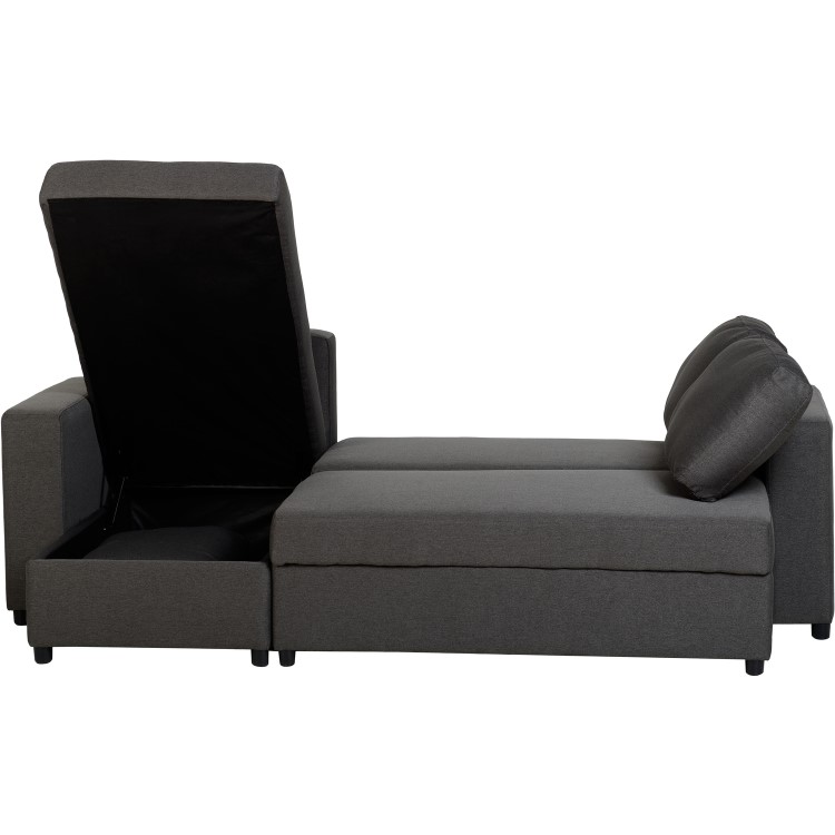 Seconique Dora Corner Sofa Bed in Dark Grey Fabric