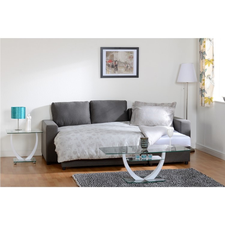 Seconique Dora Corner Sofa Bed in Dark Grey Fabric