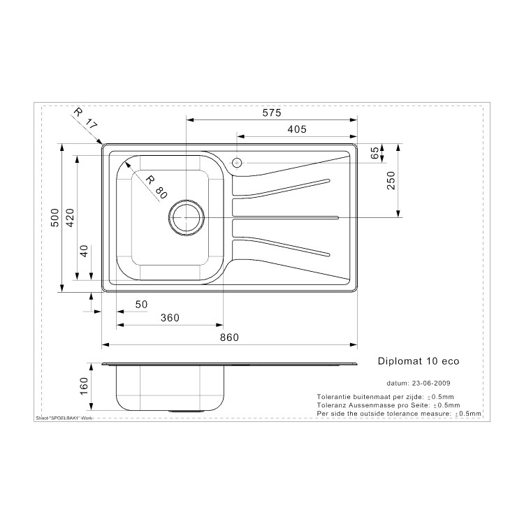 Reginox DIPLOMAT10ECO/THAMES Diplomat 10 Reversible 1 Bowl Stainless Steel Sink & Thames Chrome Tap Pack