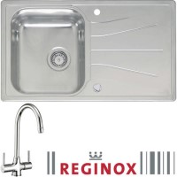 Reginox DIPLOMAT10ECO/THAMES Diplomat 10 Reversible 1 Bowl Stainless Steel Sink & Thames Chrome Tap Pack