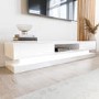 Wide White Gloss TV Stand with Storage & LEDs - TV's up to 70" - Evoque