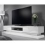Grade A1 - Evoque Large White High Gloss TV Unit with LED Lighting - TV's up to 70"