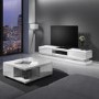 Grade A1 - Evoque Large White High Gloss TV Unit with LED Lighting - TV's up to 70"