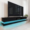 Wide Black Gloss TV Stand with Storage &amp; LEDs - TV&#39;s up to 70&quot; - Evoque