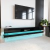 Wide Black Gloss TV Stand with Storage &amp; LEDs - TV&#39;s up to 70&quot; - Evoque