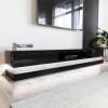 Wide Black Gloss TV Stand with Storage &amp; LEDs - TV&#39;s up to 70&quot; - Evoque