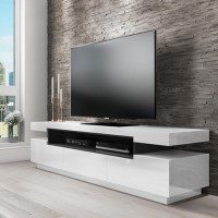 Large White Gloss TV Stand with Storage - TV's up to 85" - Harlow Large White Gloss TV Stand with Storage - TV's up to 85" - Harlow