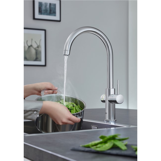 Grohe Red Duo Chrome Instant Boiling Water Tap with M Size Boiler -  BuyItDirect.ie